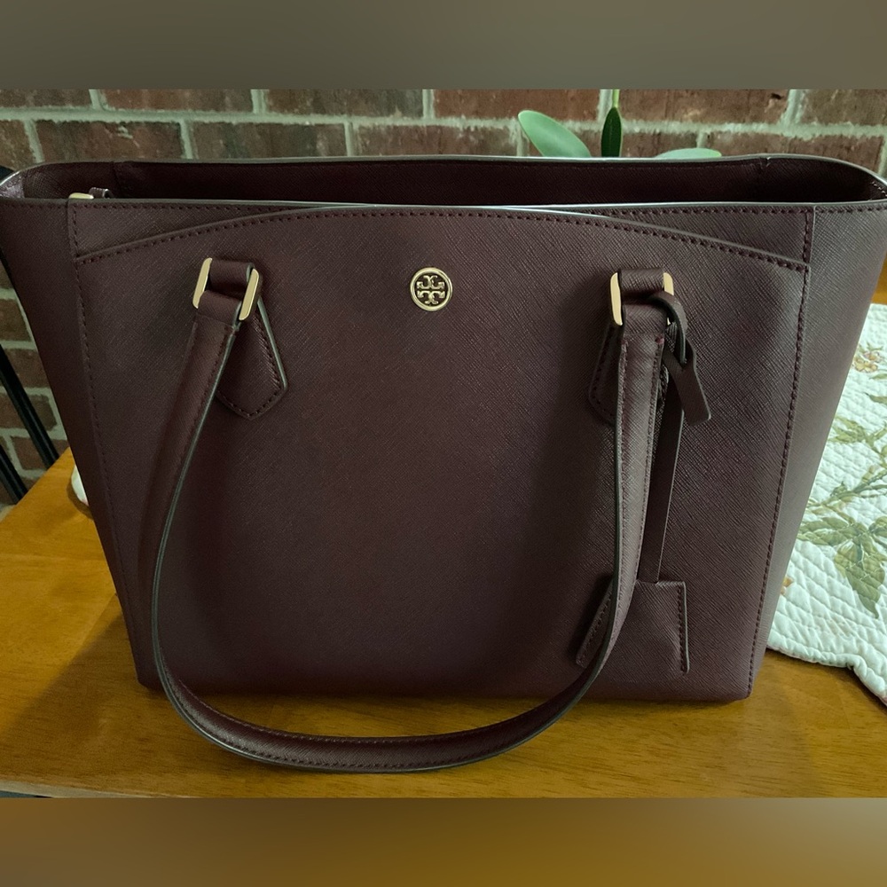 Tory Burch Burgundy leather tote